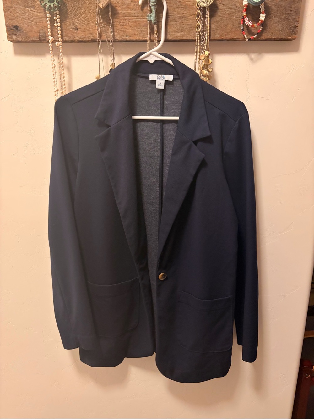 croft & barrow Navy Single-Button Blazer